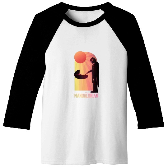 Star Wars The Mandalorian The Child Sunset Meeting Baseball Tees