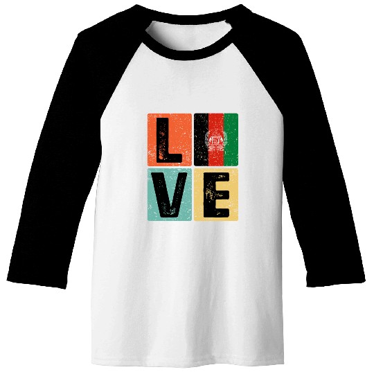 I Love Afghanistan Flag for Afghan Pride Baseball Tees