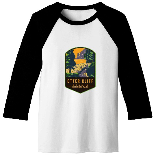 Otter Cliff Acadia National Park Baseball Tees