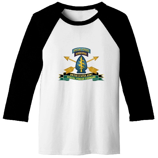 Army US Army Special Forces Command SSI Baseball Tees