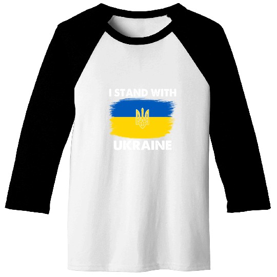 I Stand with Ukraine Ukraine Flag Baseball Tees