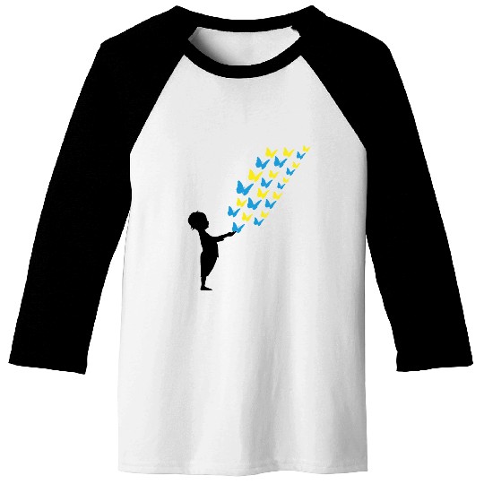 peace for europe ukraine war solidarity butterfly Baseball Tees