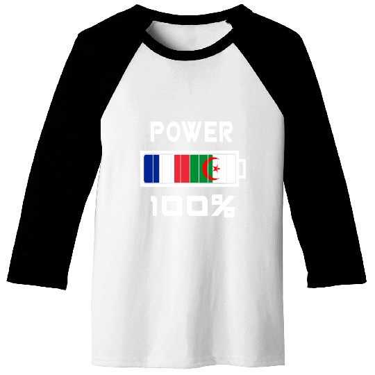 Algeria and France Power 100% Baseball Tees