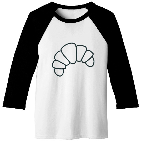 Irregular croissant outline cute food Baseball Tees