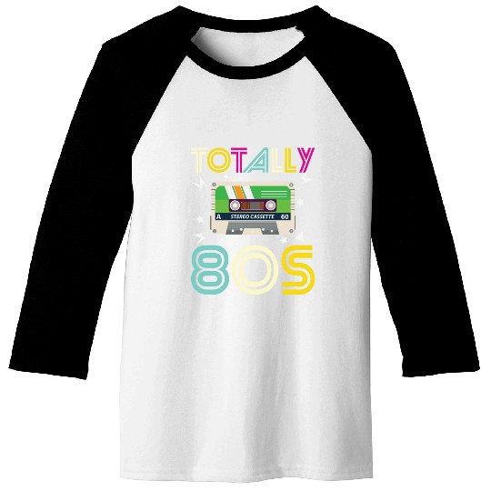 Totally 80s Retro Music Cassette Tape Baseball Tees