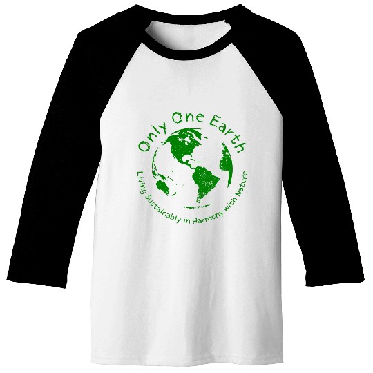 Only One Earth - dark green vintage design Baseball Tees