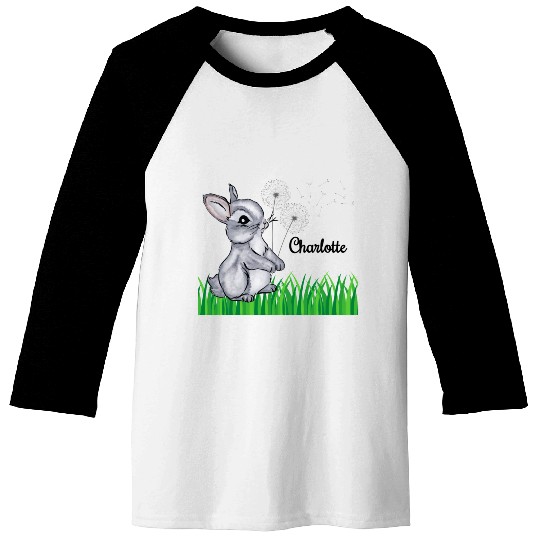 Bunny Name Gift Charlotte Baseball Tees