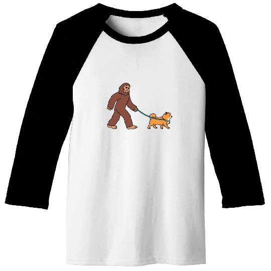 Bigfoot Sasquatch Walking Pomeranian Baseball Tees