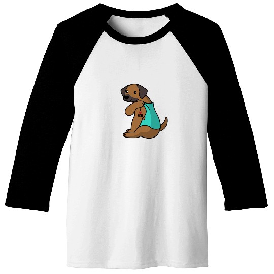I Love Mom Tattoo Rhodesian Ridgeback Baseball Tees