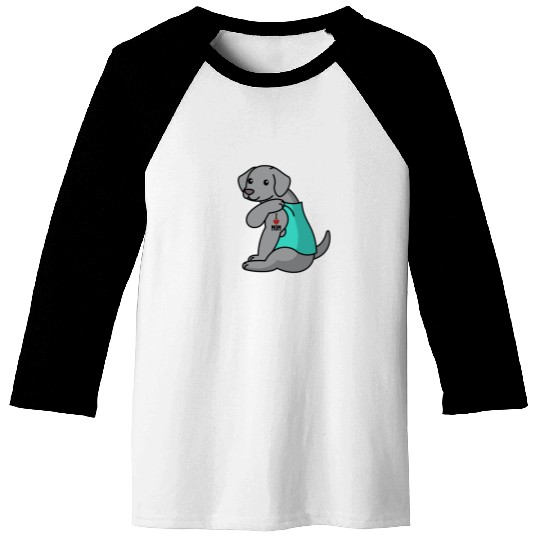I Love Mom Tattoo Weimaraner Baseball Tees