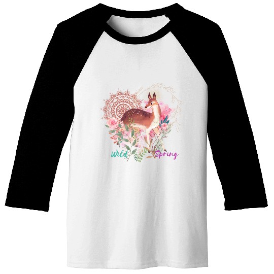 Sweet Deer In Wild Spring - 10 Baseball Tees