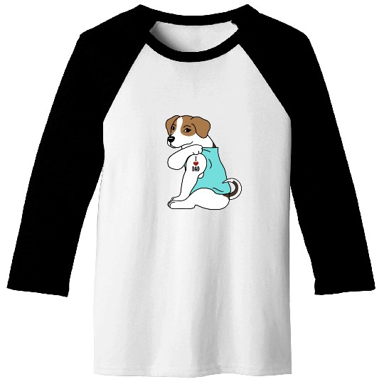 I Love Dad Jack Russell Terrier Baseball Tees