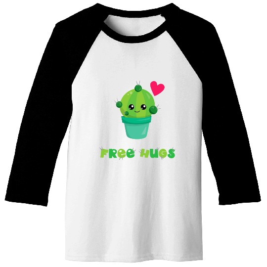 Free Hugs Baseball Tees Succulent Pun Cactus Gardening