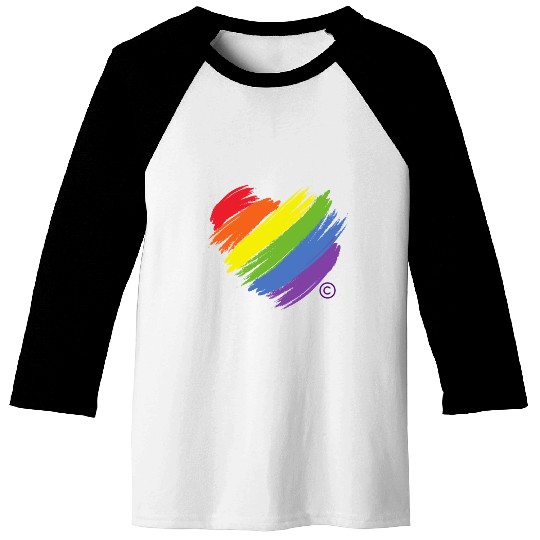 Majestic Brand Rainbow Heart Collection Baseball Tees