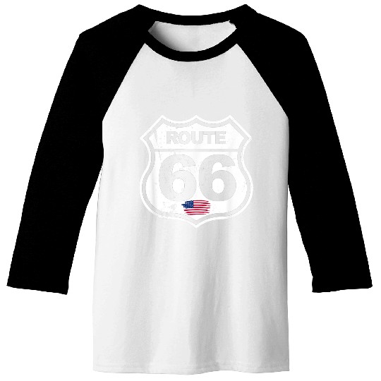 Vintage Route 66 retro style Baseball Tees