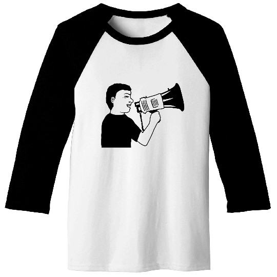 man angry demonstration megaphone Baseball Tees