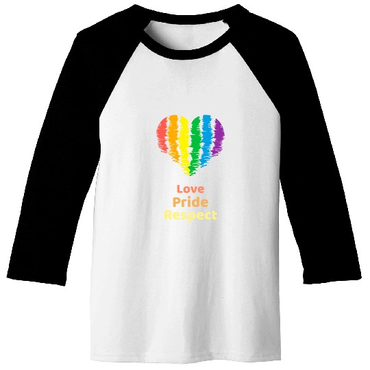 Love Pride Respect. Rainbow Heart For Oslo Baseball Tees