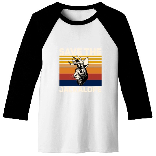 Save The Jackalope , Vintage Retro Camping Lover Baseball Tees