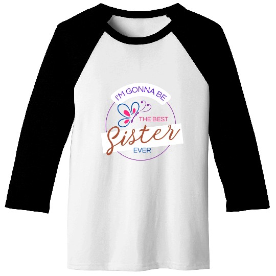 Modern Cool Trendy Big Sister Brother Baseball Tees