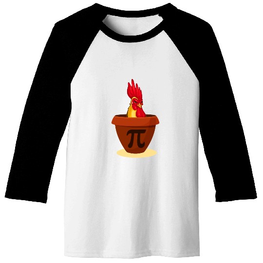 Funny Chicken Pot Pie Baseball Tees Chicken Pi day