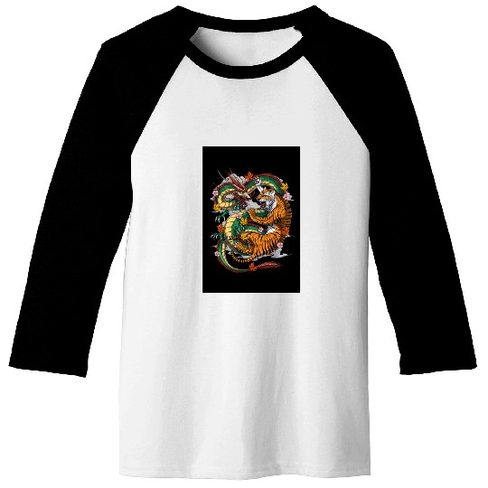 Japanese Dragon Tiger Baseball Tees