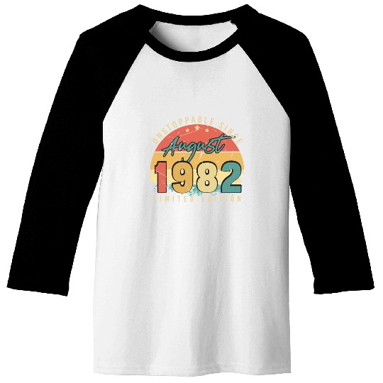 40th Birthday August 1982 Baseball Tees