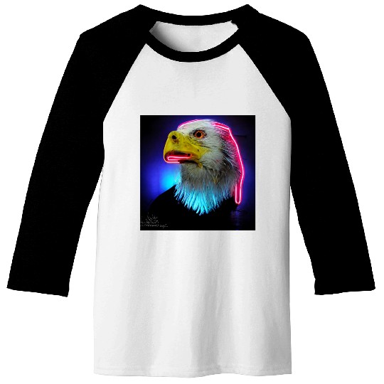 i love america neon bright lightsamerican eagle Baseball Tees