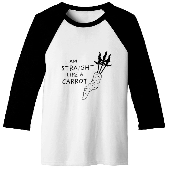 straight like a carrot - black uni II Baseball Tees