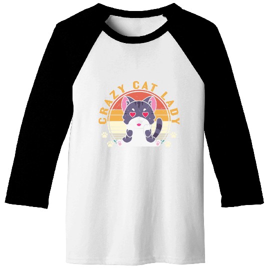 Crazy cat Lady Baseball Tees
