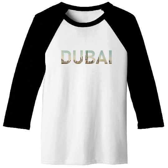 Dubai Desert Skyline United Arab Emirates UAE Baseball Tees