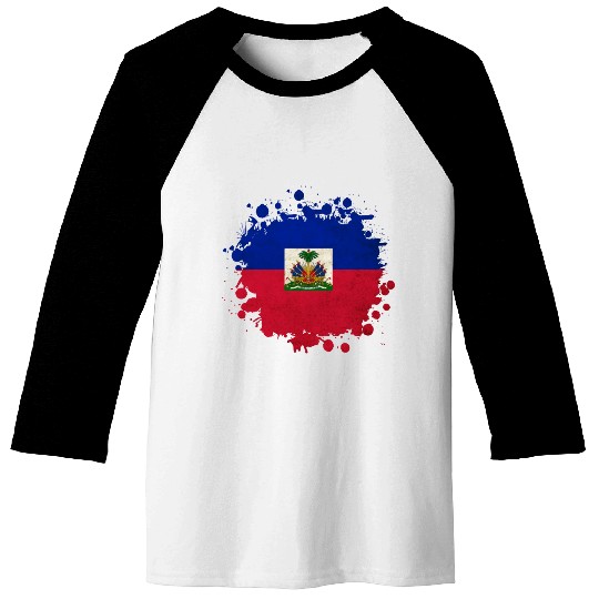 Haiti flags blob Baseball Tees