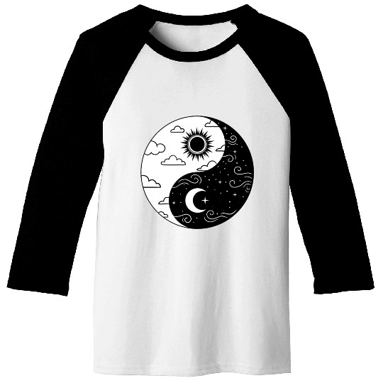 Sun and Moon Yin Yang for Yin Yang Art Lover Baseball Tees