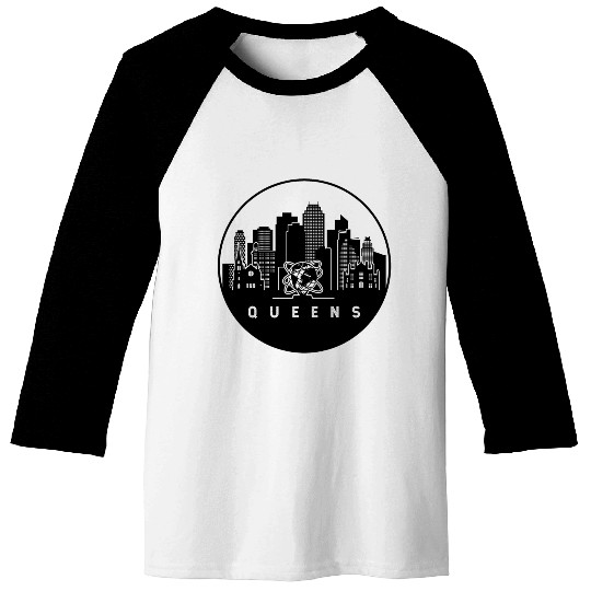 Queens New York Skyline Baseball Tees