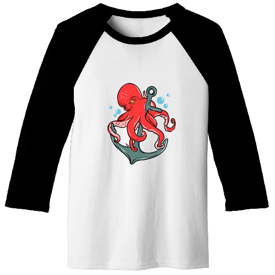 Octopus Anchor for Octopus Lover Baseball Tees