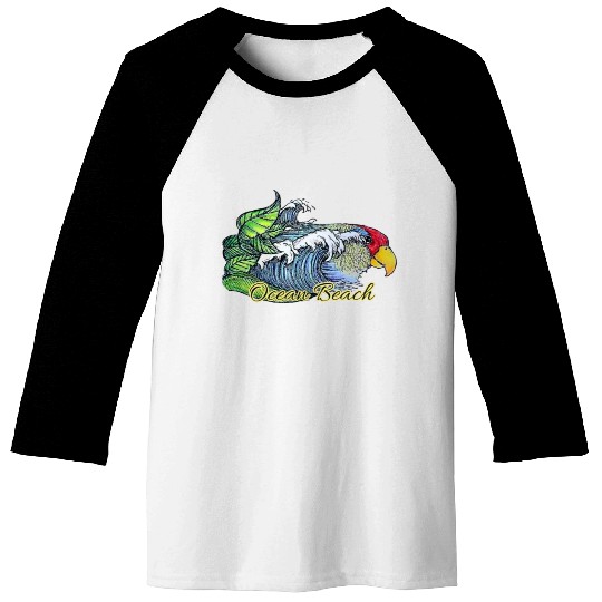 Ocean beach parrot Baseball Tees