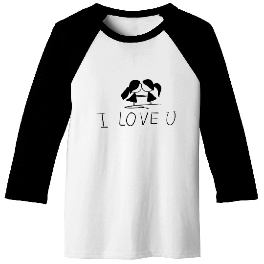 lesbian couple couple i love you Baseball Tees