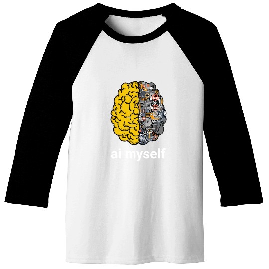 Human Machine Brain - Next Step in Evolution - AI Baseball Tees