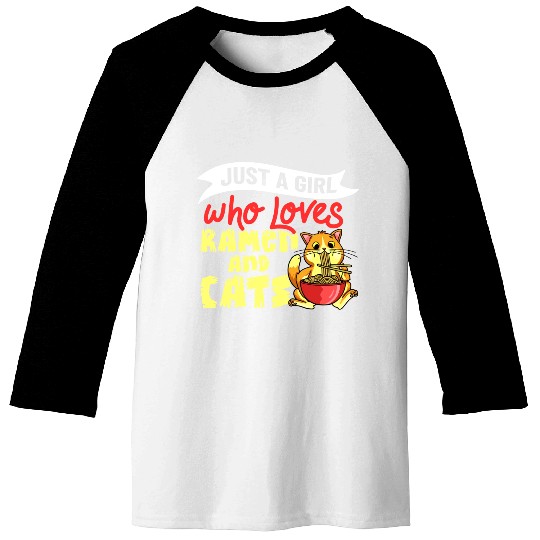 Ramen Cat Bowl Chicken Noodle Soup Japanese Baseball Tees