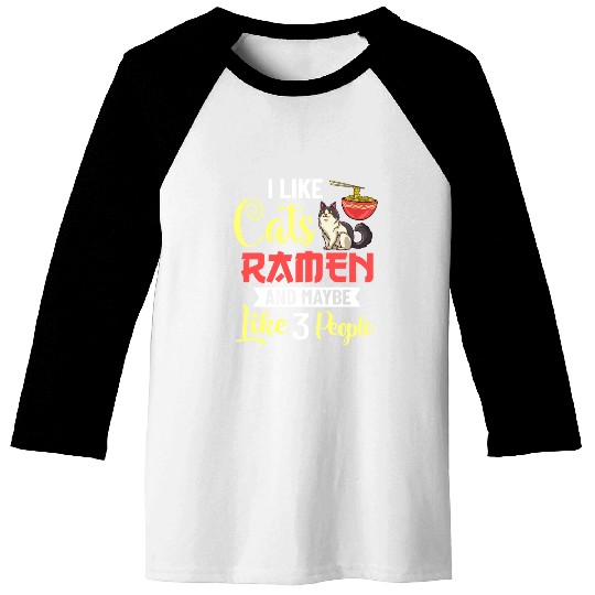 Ramen Cat Bowl Chicken Noodle Soup Japanese Baseball Tees
