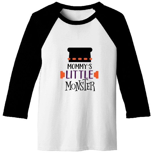 Mommy's Little Monster Scary Halloween Boys Gift Baseball Tees