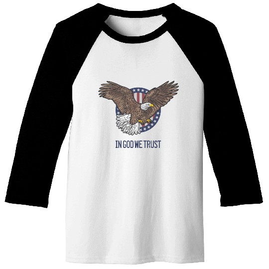 In God We Trust - Bald Eagle - Patriotic Baseball Tees
