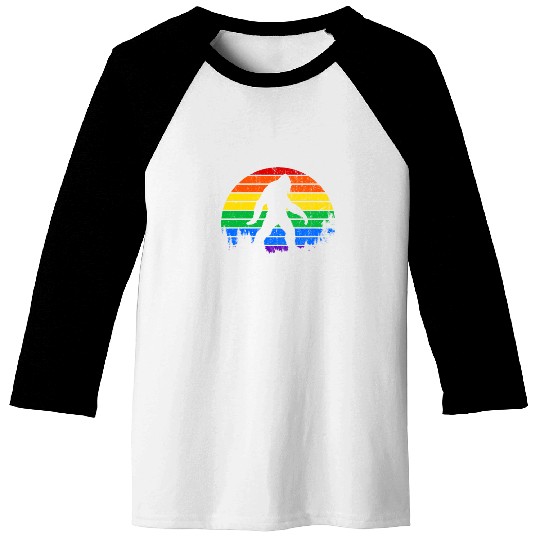 LGBT Bigfoot Rainbow Flag Baseball Tees
