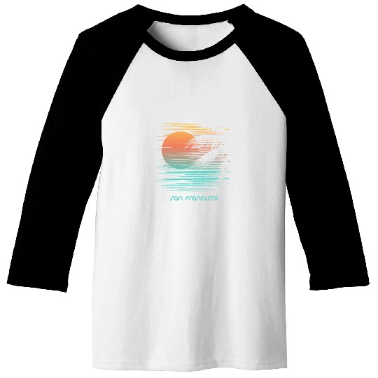 Artistic San Francisco California Palm Tree Baseball Tees