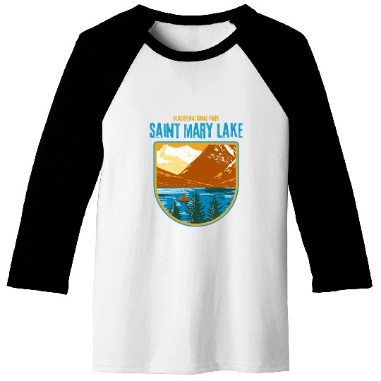 Saint Mary Lake Glacier National Park Baseball Tees