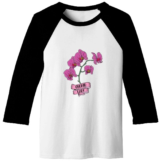 Orchid Plant Lady Cartoon Baseball Tees