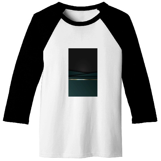 Luxury Black Green Gold Stripes Baseball Tees