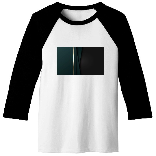 Luxury Black Green Gold Stripes Baseball Tees