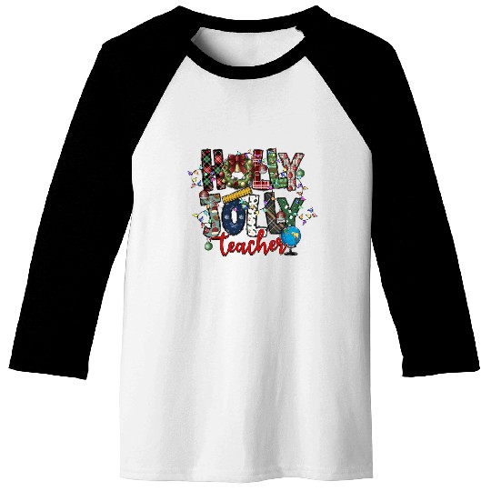 Holly Jolly Teacher Baseball Tees