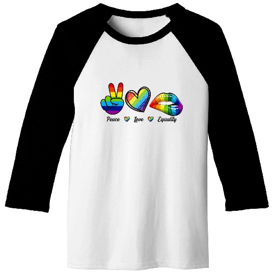 Peace Love Equality - Rainbow LGBT Tolerance Baseball Tees