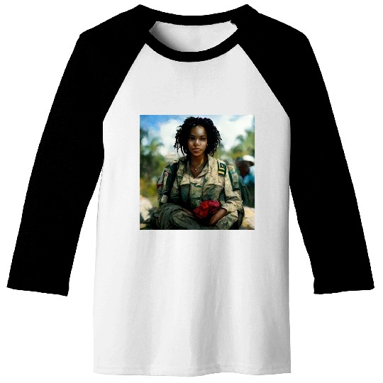 Beautiful US army combat medic painting Baseball Tees